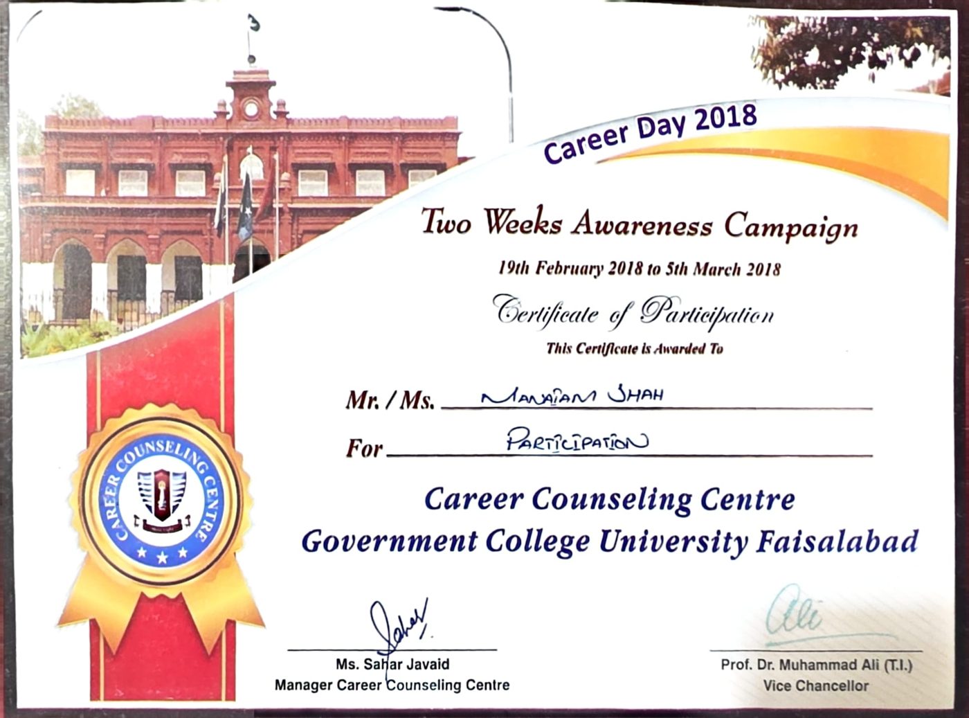 Career Day 2018 · Two Weeks Awareness Campaign